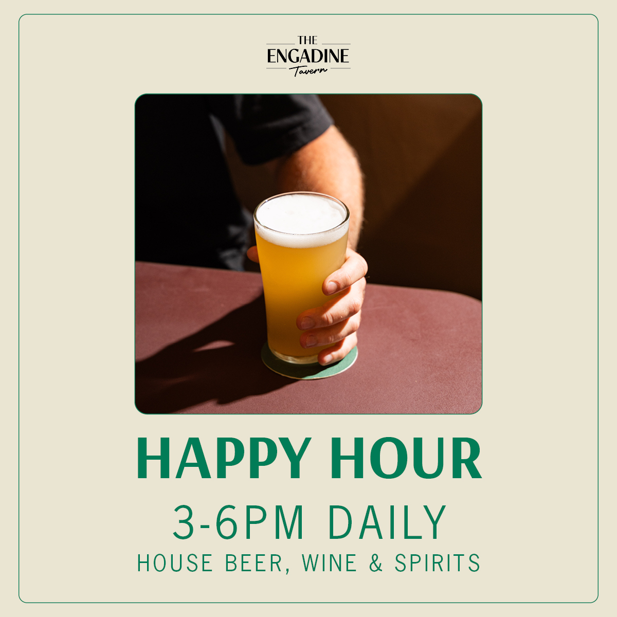 Happy Hour - SOCIAL POST - Engadine Tavern