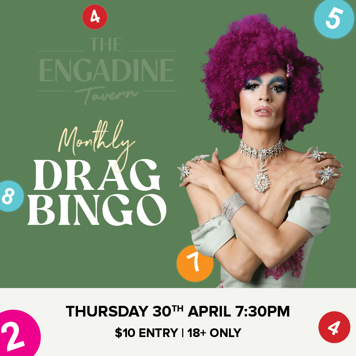 APRIL Drag Bingo 2026- FB POST - Engadine Tavern