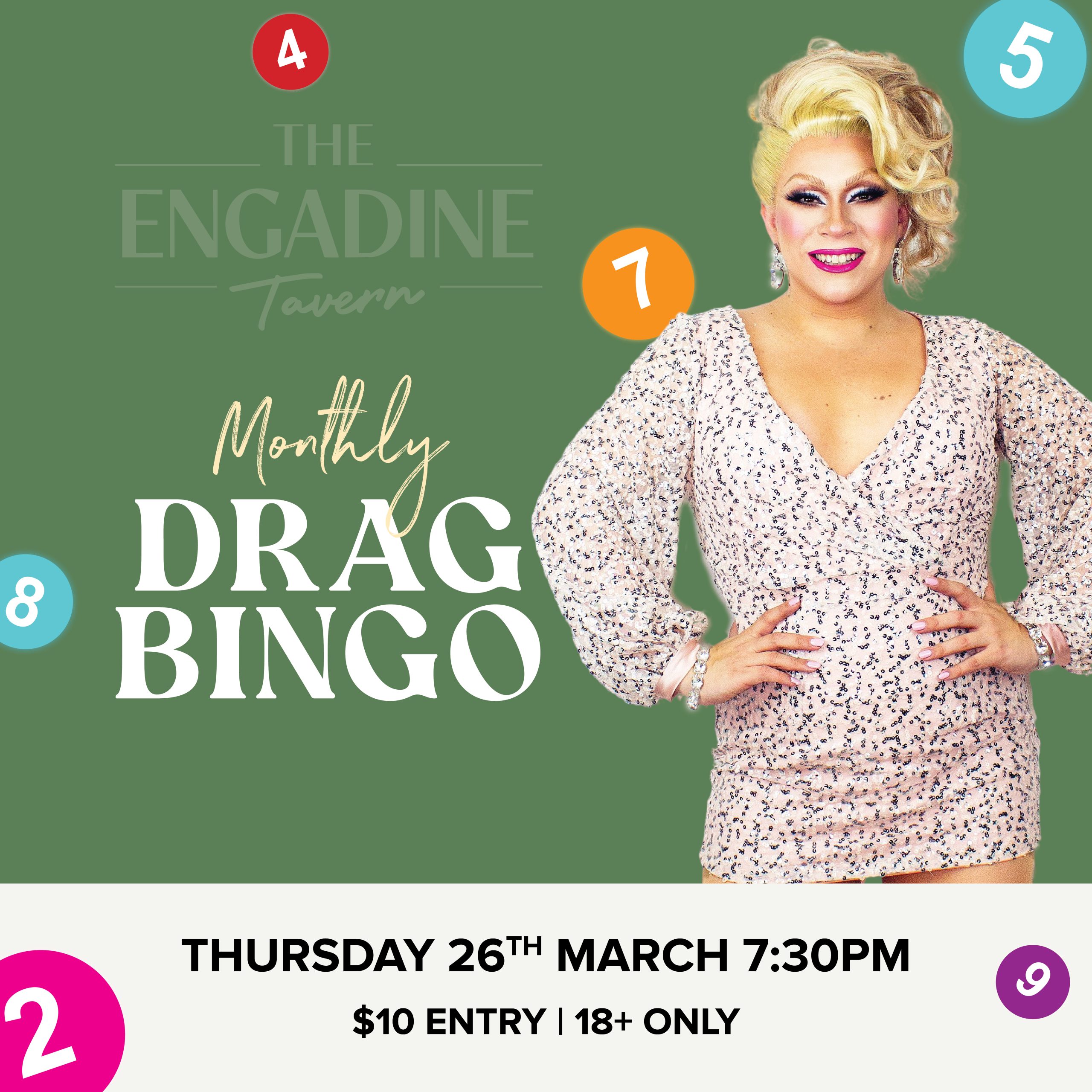 MARCH Drag Bingo 2026 - TOTEM - Engadine Tavern