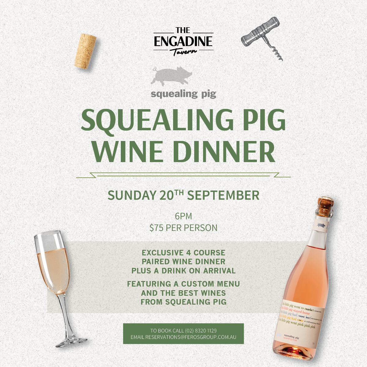Squealing Pig Wine Dinner - Social Tile - Engadine Tavern