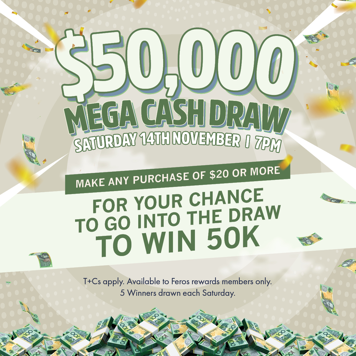 Mega Cash Draw - Social Tile - Engadine Tavern